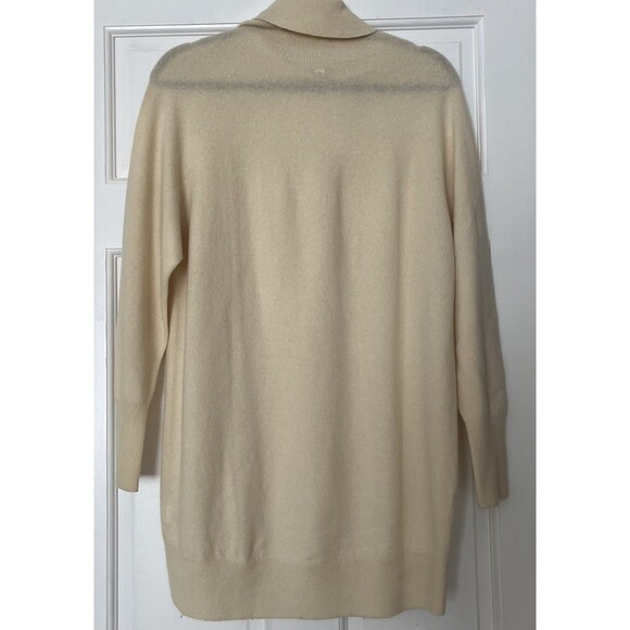 Uniqlo Turtleneck Sweater Womens Small Cashmere Cream Oversized Quiet Luxury - Picture 4 of 7